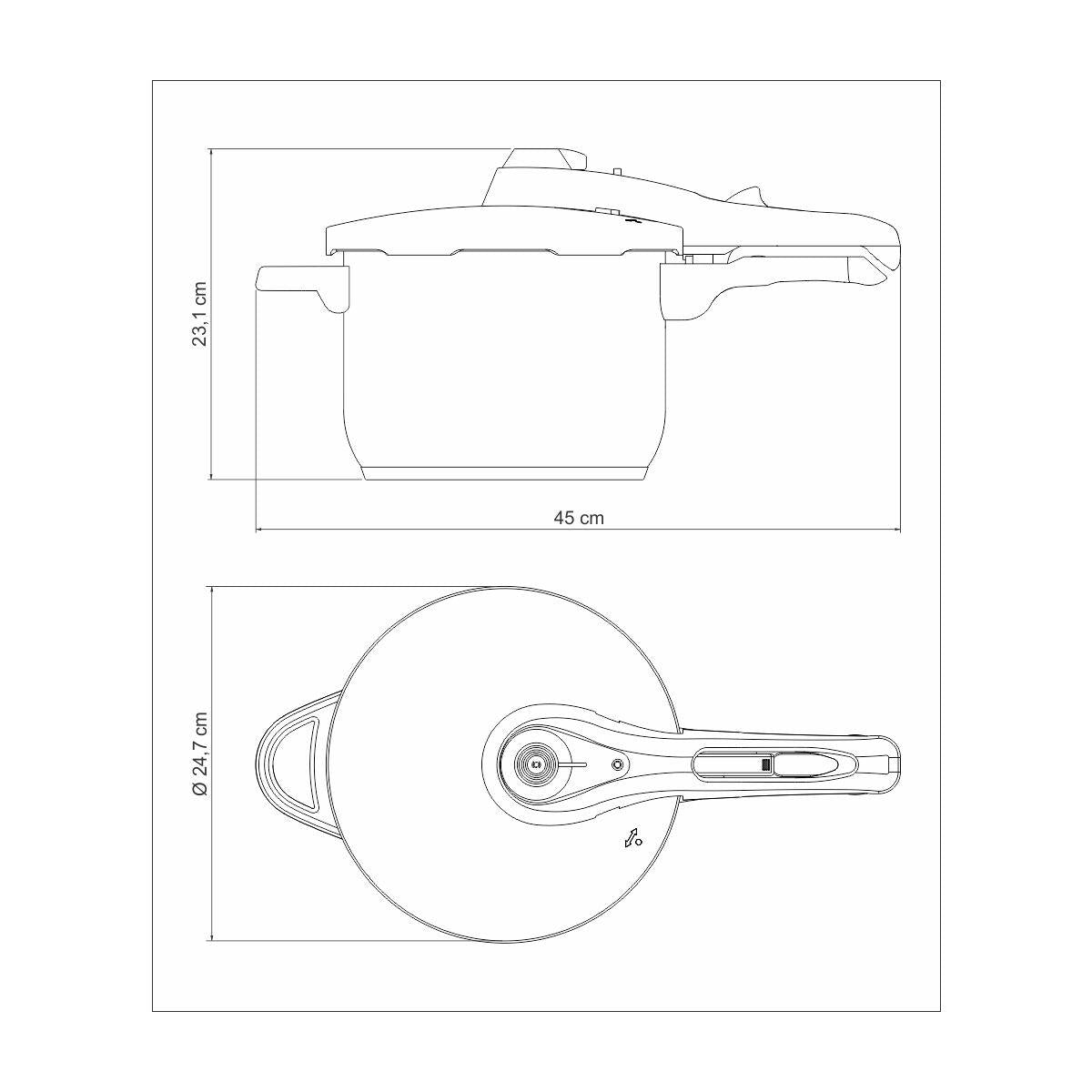 Panela de Pressão Tramontina Solar Aço Inox 6 L Fundo Triplo com 5 Dispositivos de Segurança 22 cm