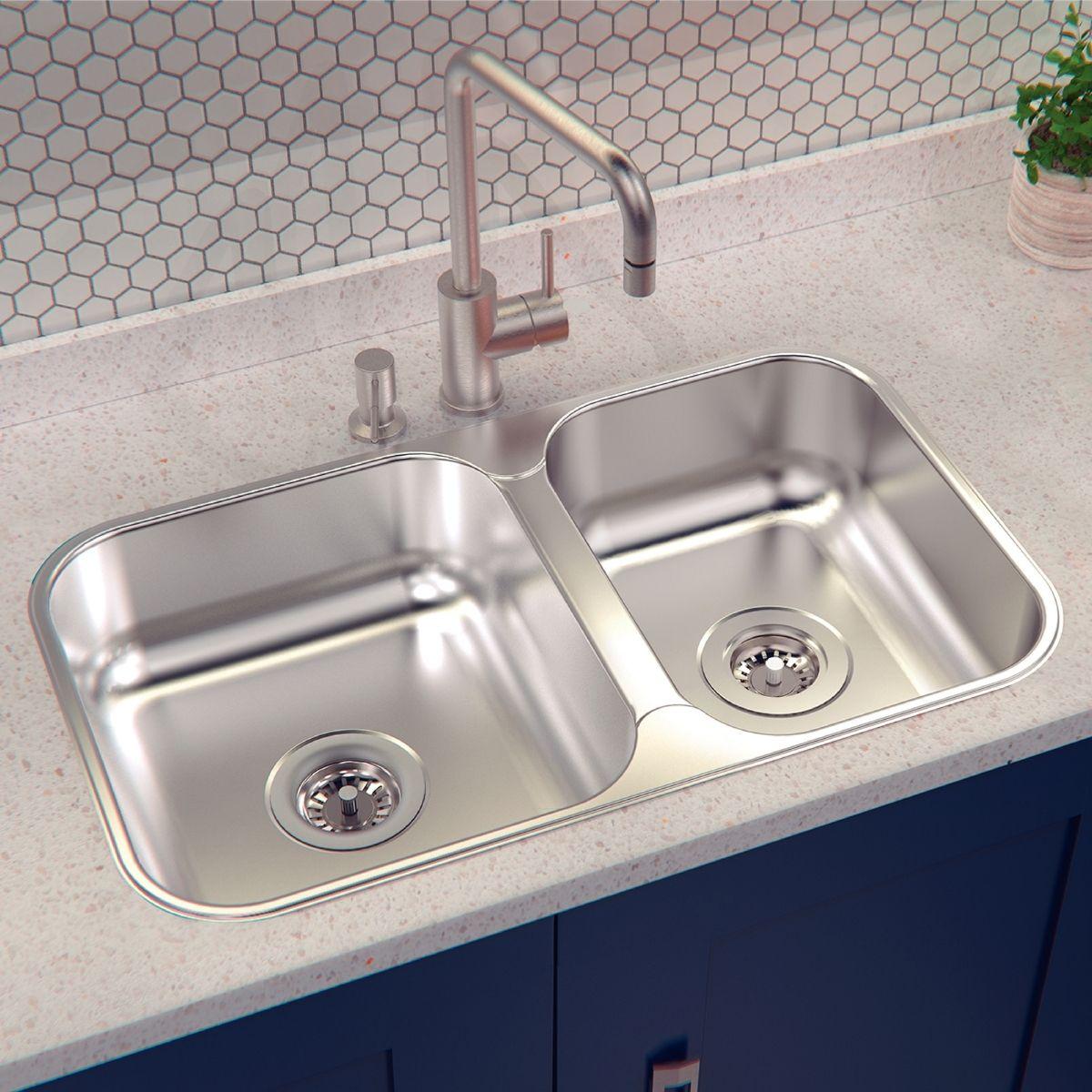 Cuba Dupla Tramontina Isis Aço Inox Polido 69x40 cm Outlet