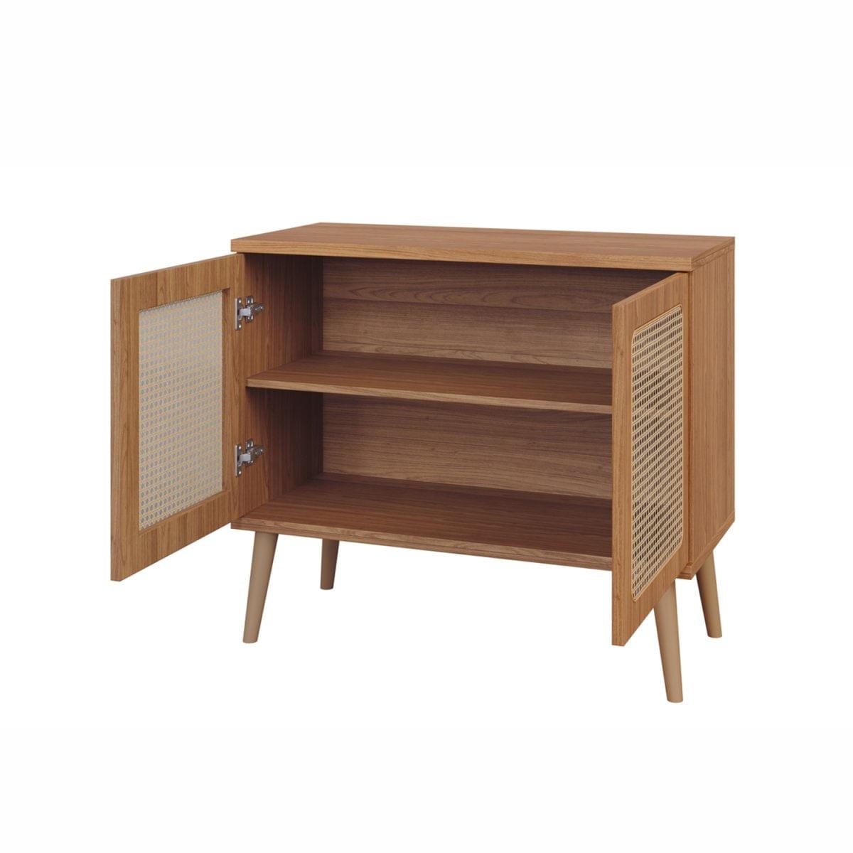 Balcão em MDF com Tela Natural 91 cm com 2 Portas Freijó Dalla Costa