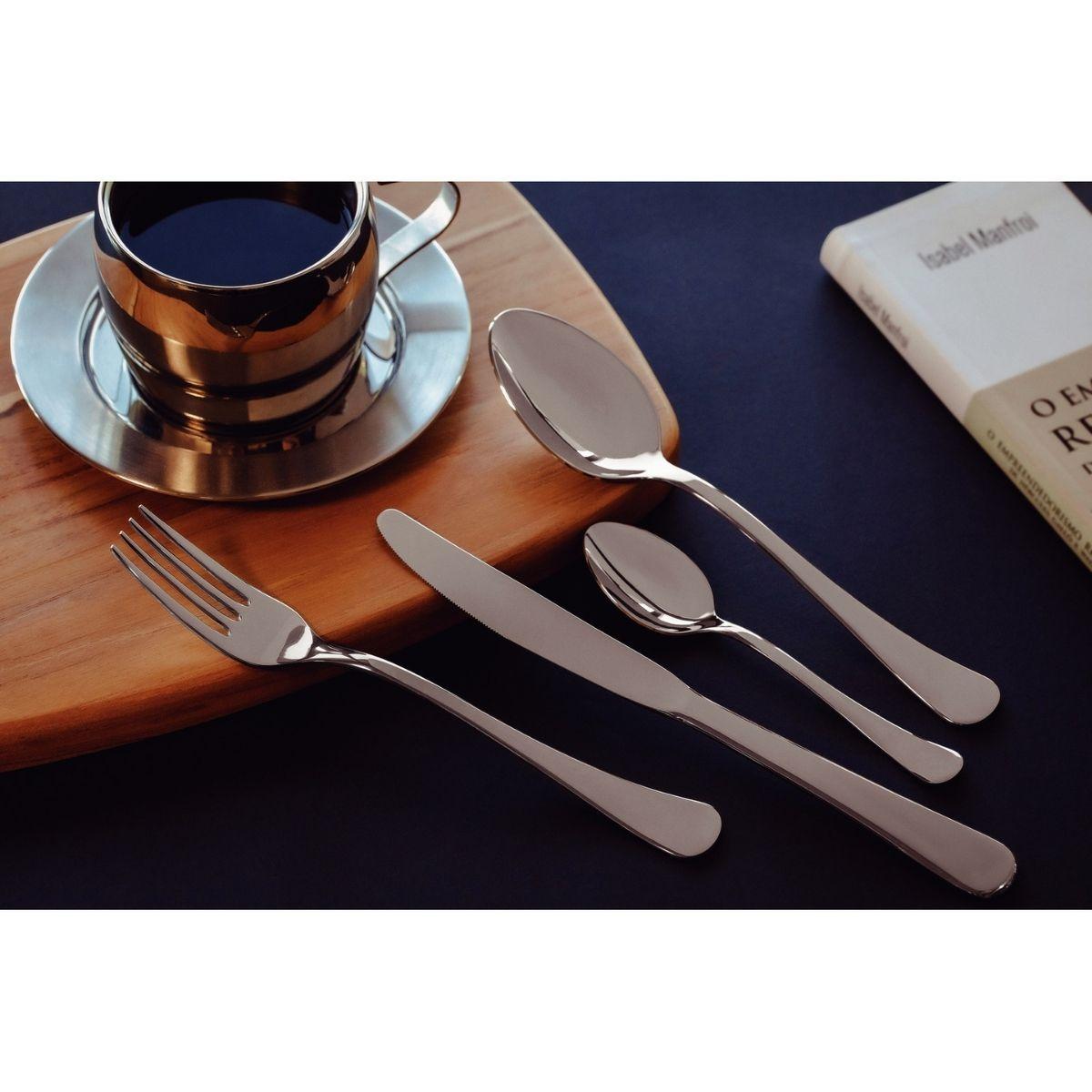 Faqueiro Tramontina Zurique Aço Inox com Facas de Mesa Forjadas 42 Peças