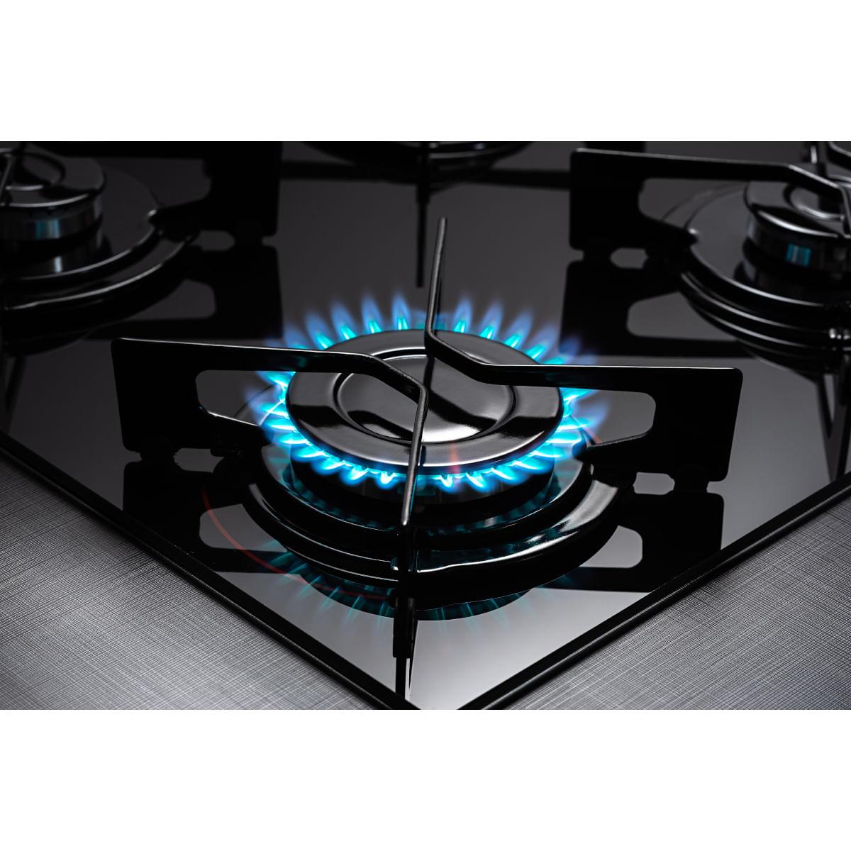 Fogão Cooktop Fischer 4Q Fit Line Gás Mesa Vidro