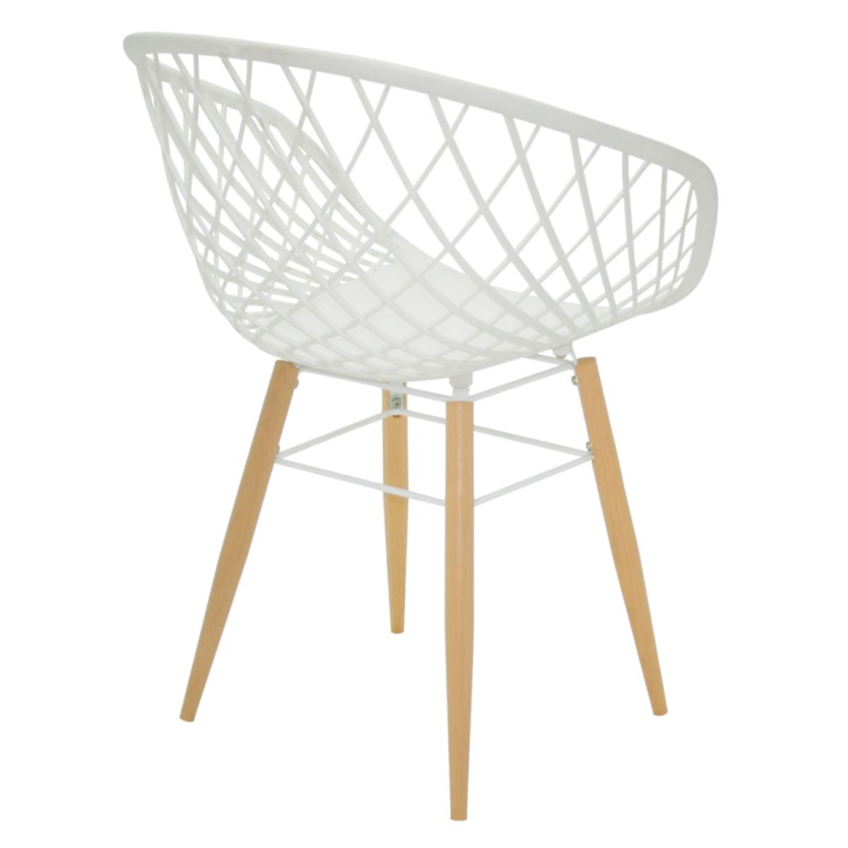 Cadeira Tramontina Sidera Branca em Poliamida com Pernas de Madeira