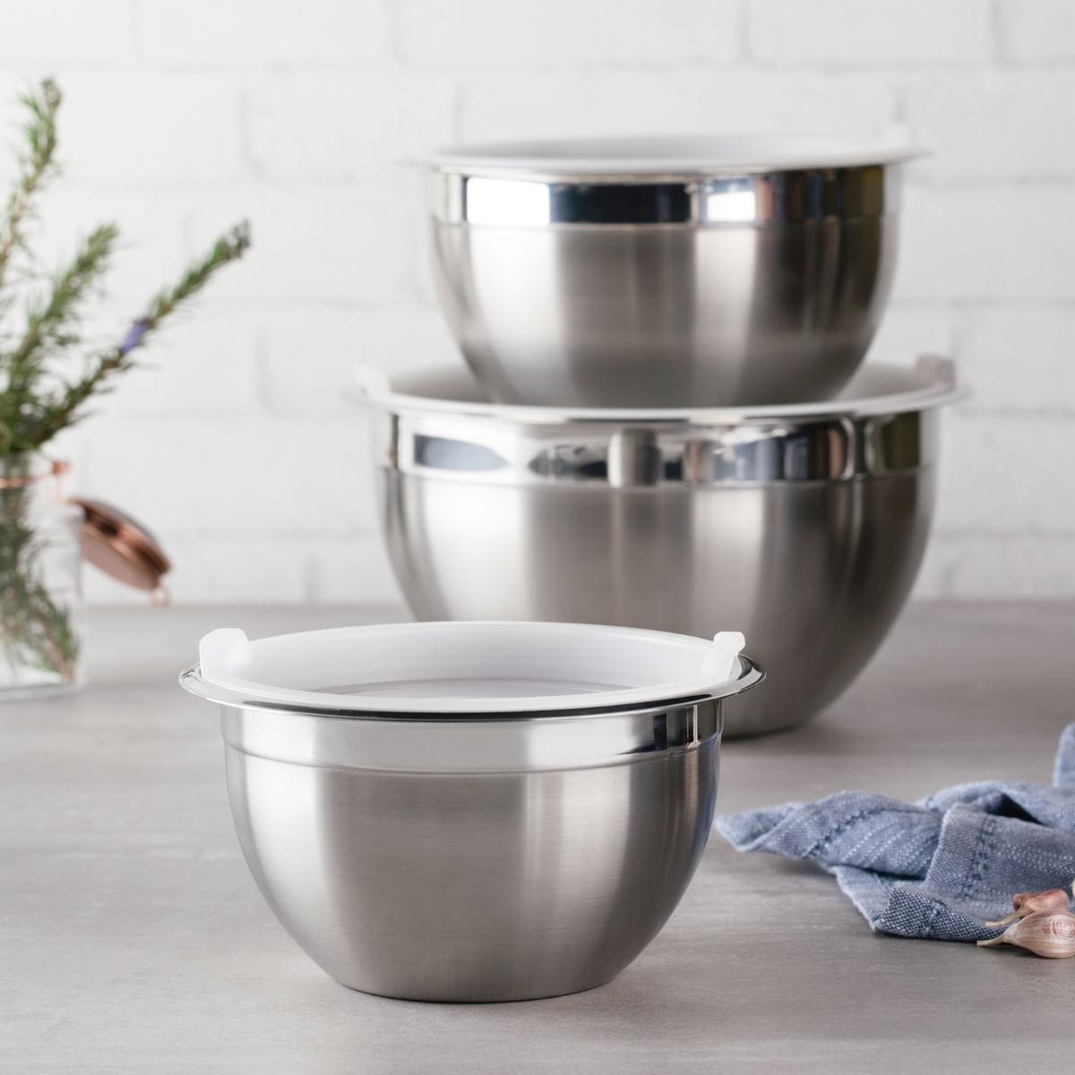Bowl Tramontina Cucina em Aço Inox com Tampa Plástica 20 cm 3 Litros