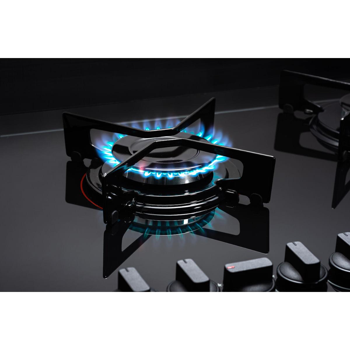 Fogão Cooktop Fischer 5Q Fit Line Gás Mesa Vidro