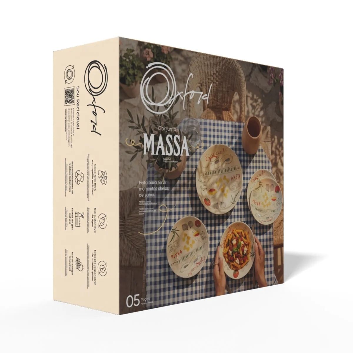 Kit para Massas em Cerâmica 5 Peças Oxford