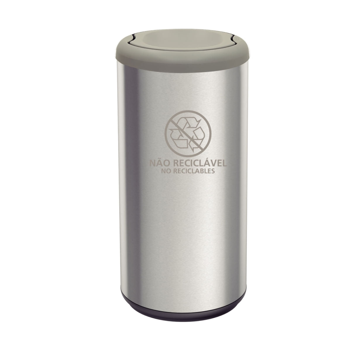 Lixeira Inox Tramontina Piemonte 40 Litros Scotch Brite e Tampa Basculante Cinza OUTLET