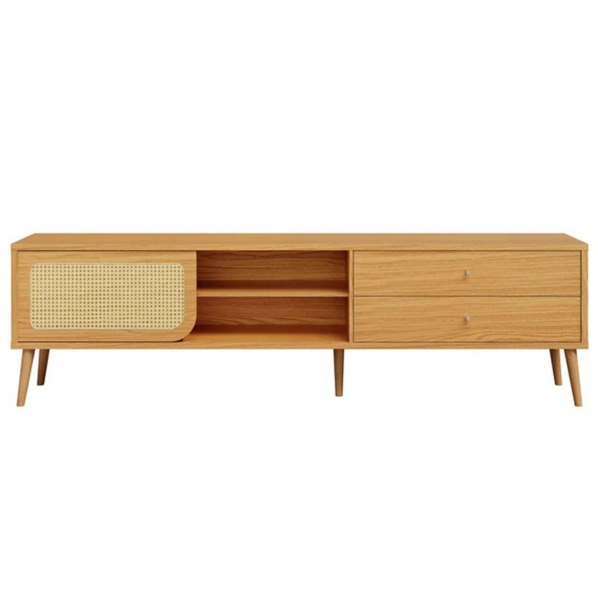 Rack para TV 220cm Até 60 Polegadas 2 Gavetas 1 Porta Curve Carvalho Rosé Dalla Costa