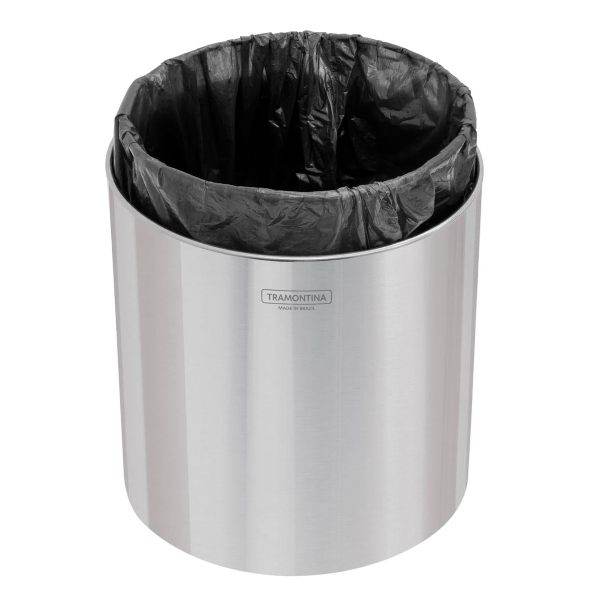 Lixeira Inox Tramontina Útil 5 Litros com Acabamento Scotch Brite OUTLET