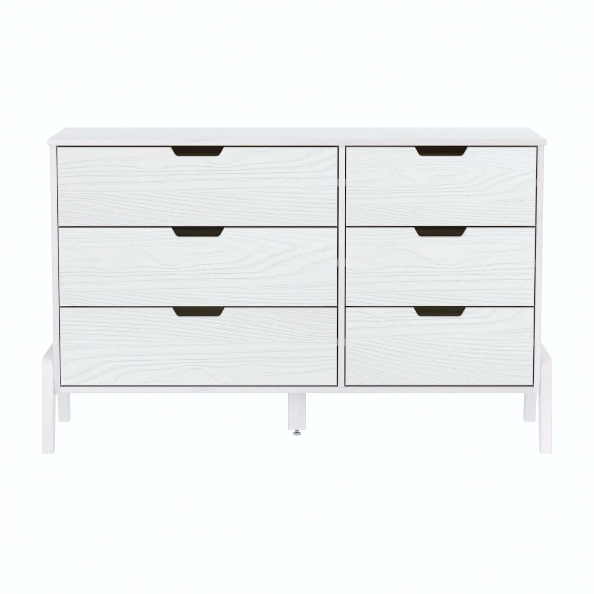 Cômoda 6 Gavetas Veneza em Madeira Branco 119x40x76 cm Marin