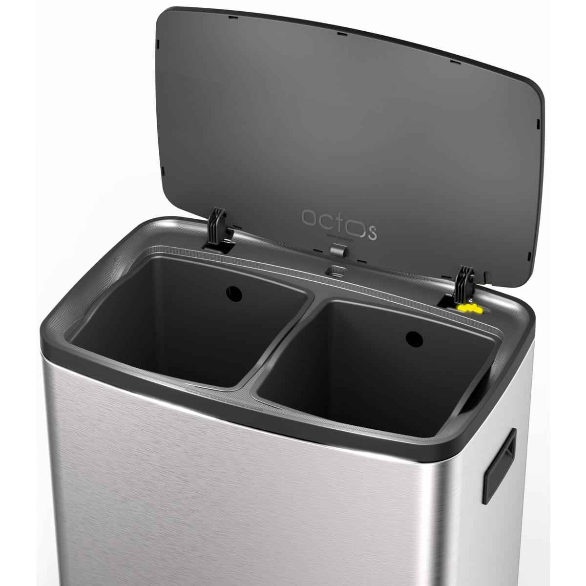 Lixeira Tramontina Octos em Aço Inox com 02 Baldes Removíveis e Pedal 15 L + 15 L OUTLET