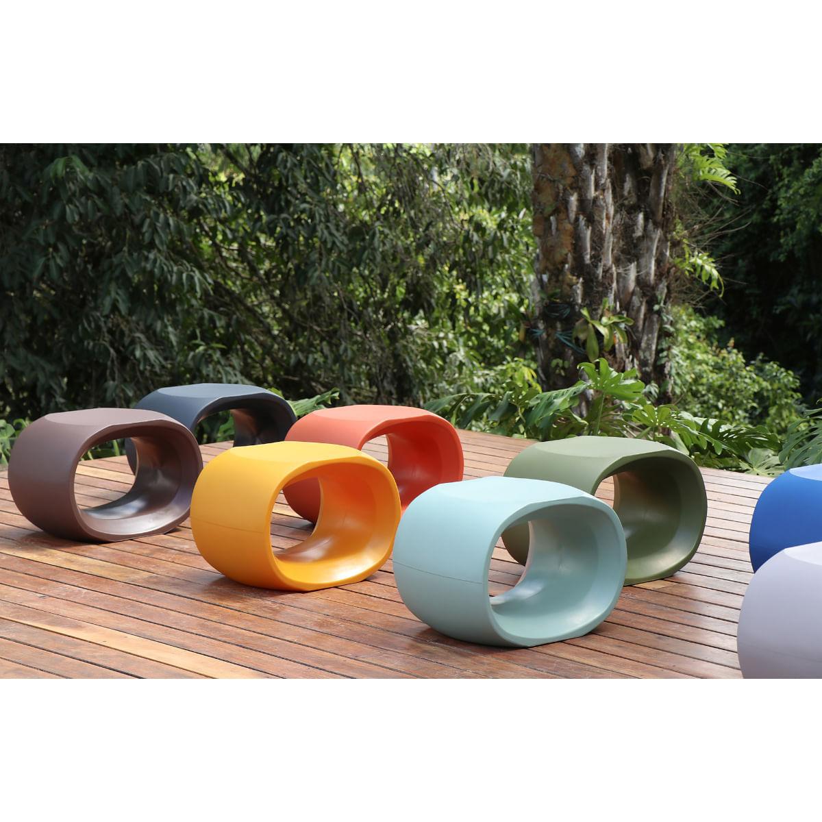 Mesa de Apoio Tramontina Octo em Polietileno Laranja Caqui