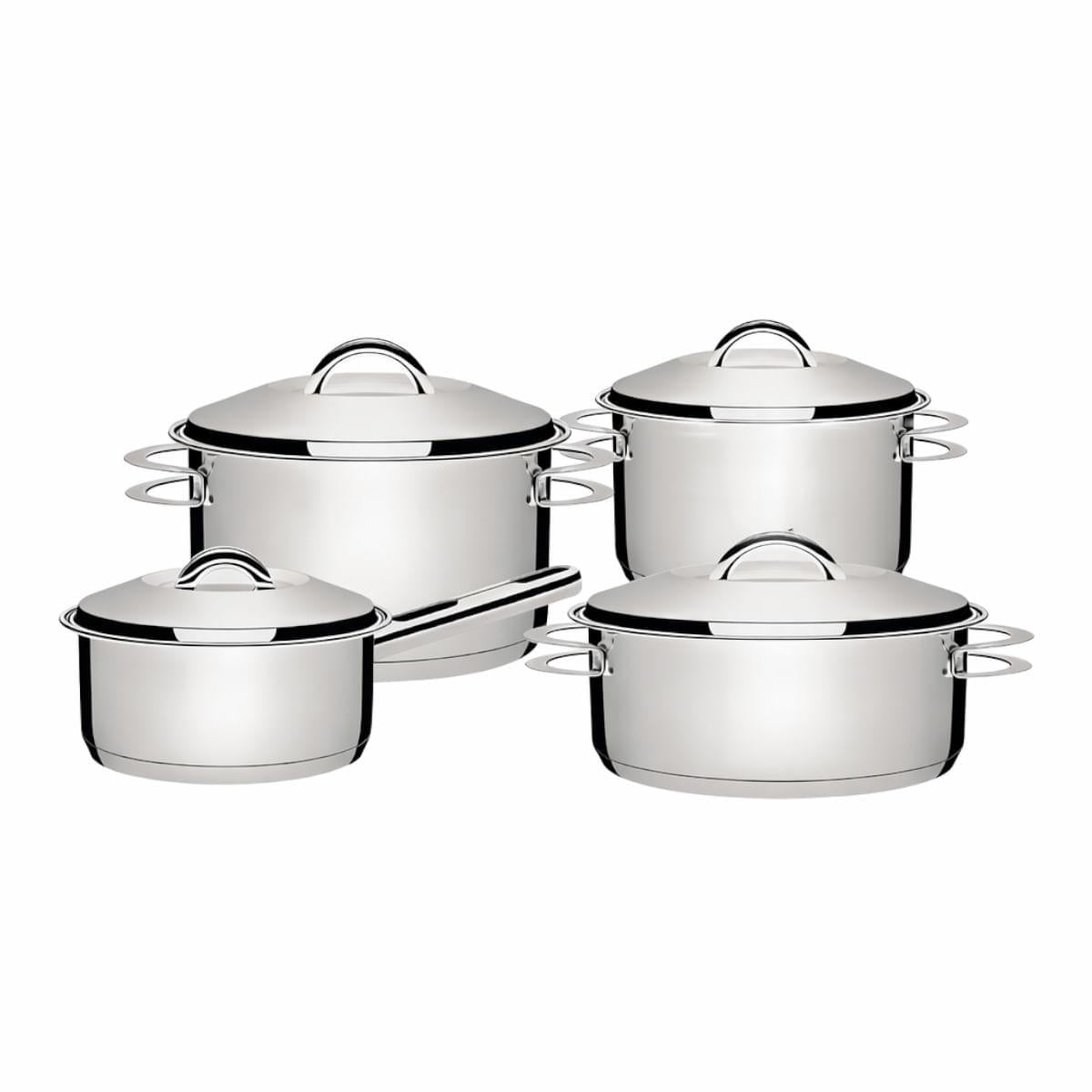 Jogo de Panelas Tramontina Solar 4 Peças Aço Inox Fundo Triplo