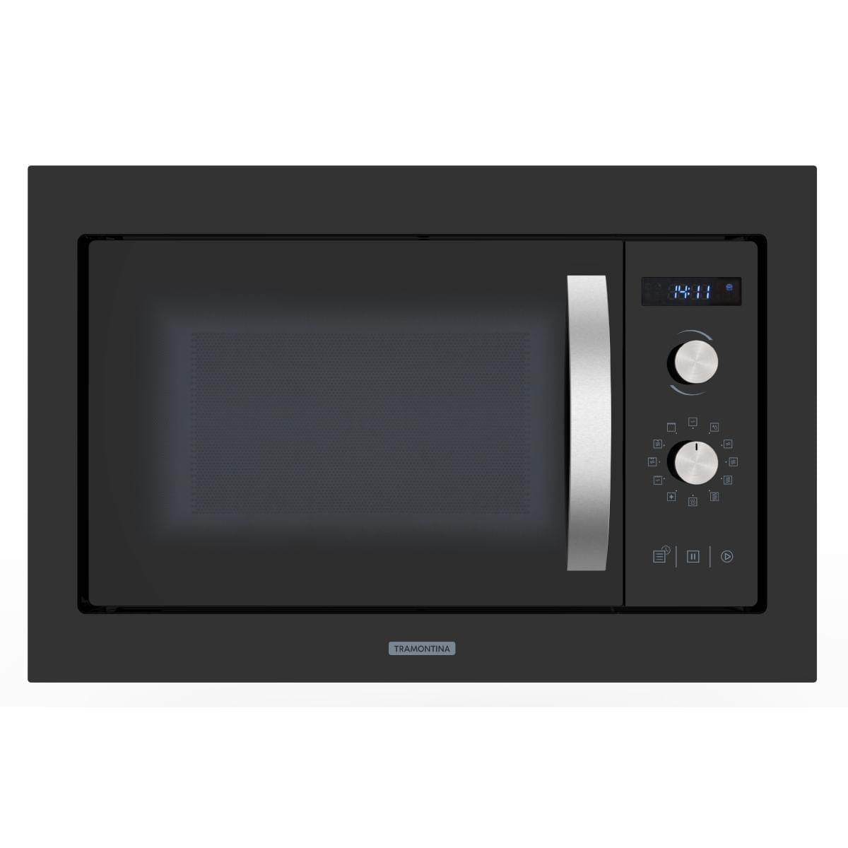 Micro-ondas de Embutir Tramontina Glass Cook 60 25 L em Vidro Temperado Preto 8 Funções