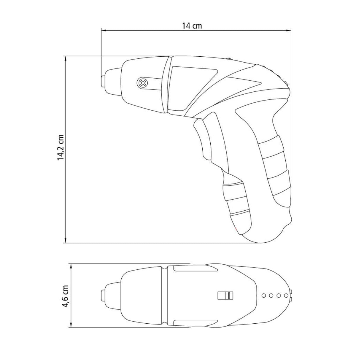 Parafusadeira Tramontina 4,8V a Bateria 21 Peças 1/4"
