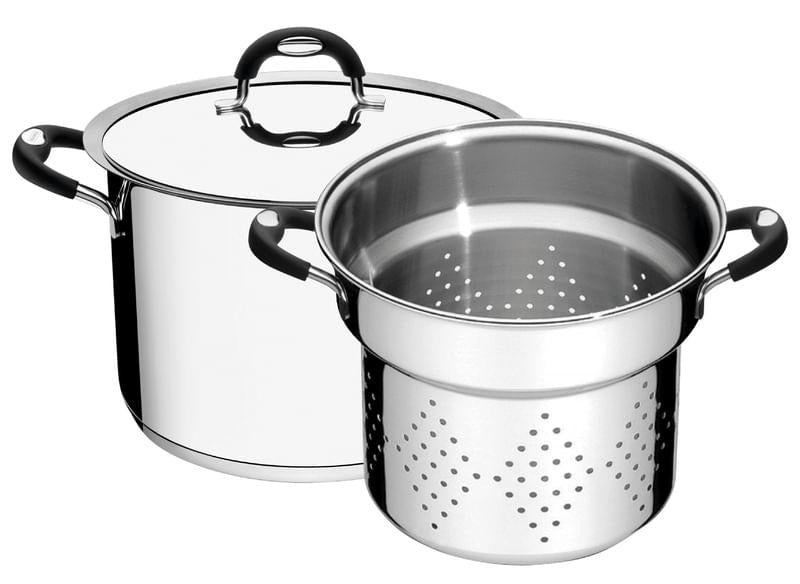 Jogo Cozi Pasta Aço Inox 2 Peças 24cm DUO SILICONE Tramontina 65480400