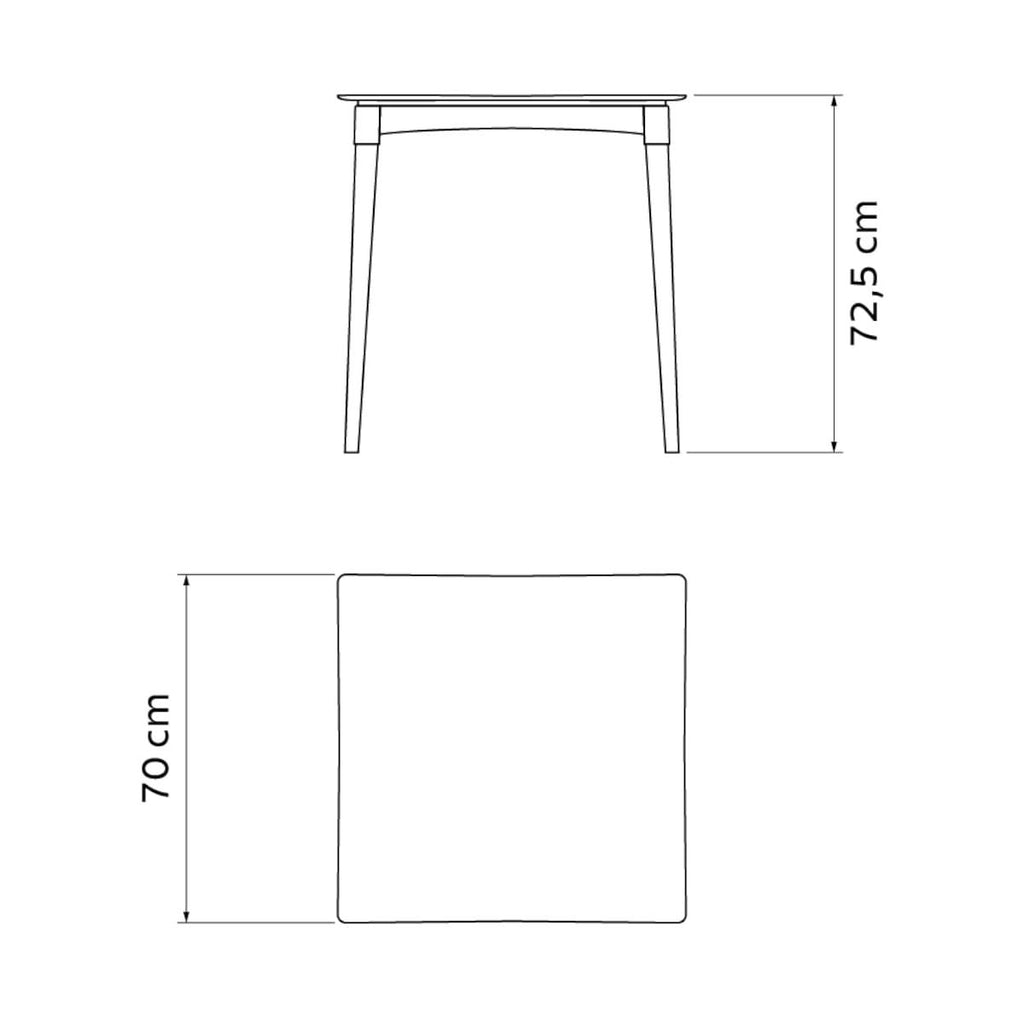 Mesa Tramontina Diana 70x70 cm em Polipropileno Preto com Pernas de Madeira Eucalipto