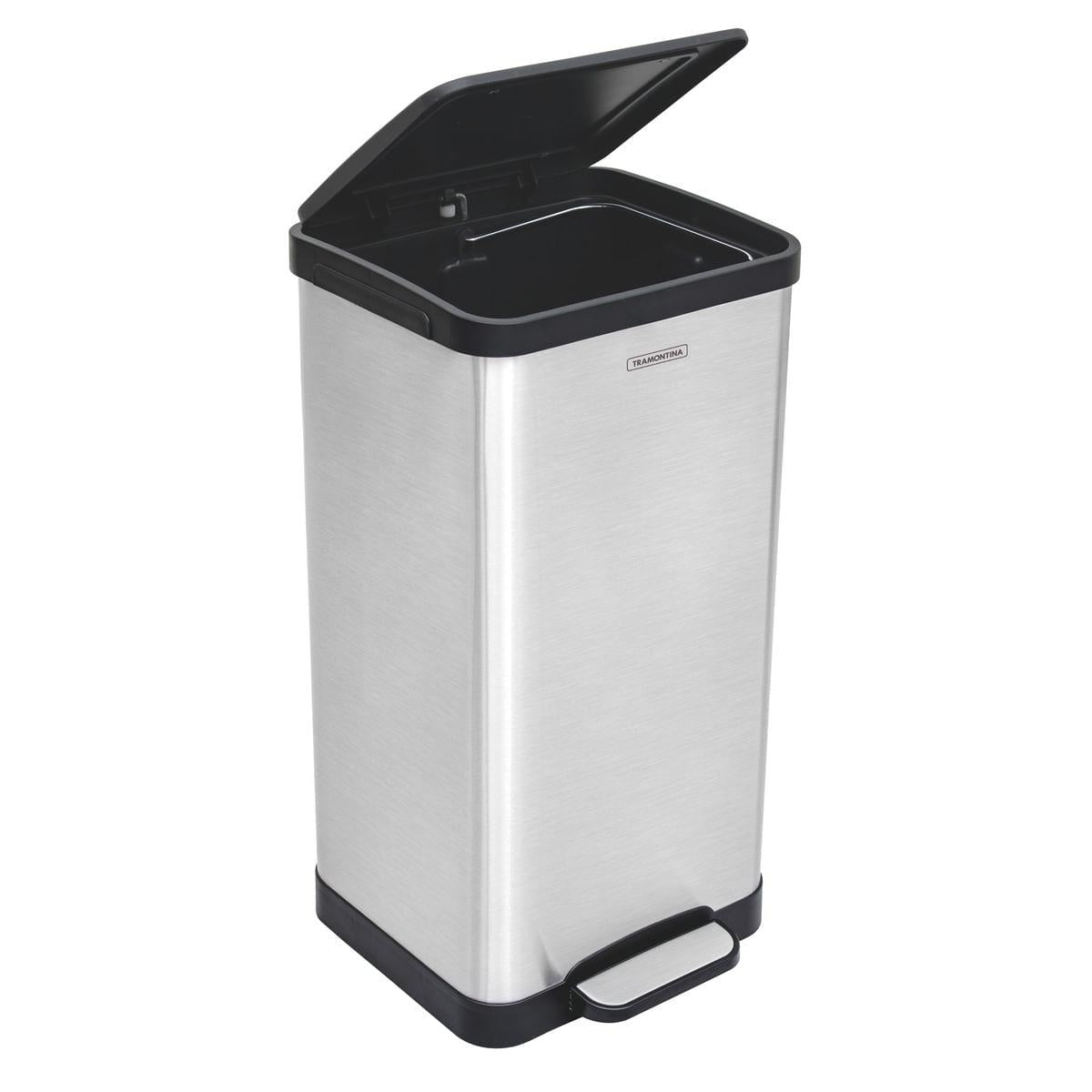 Lixeira Inox com Pedal Tramontina 15 Litros Quadratta Scotch Brite