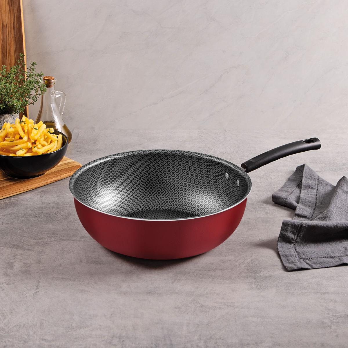 Frigideira Funda Tramontina Versalhes em Alumínio 28 cm 4,9 L Antiaderente Starflon Vermelho