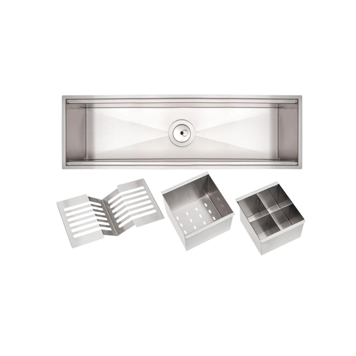 Canal Organizador Tramontina 60cm Aço Inox Acetinado com Acessórios