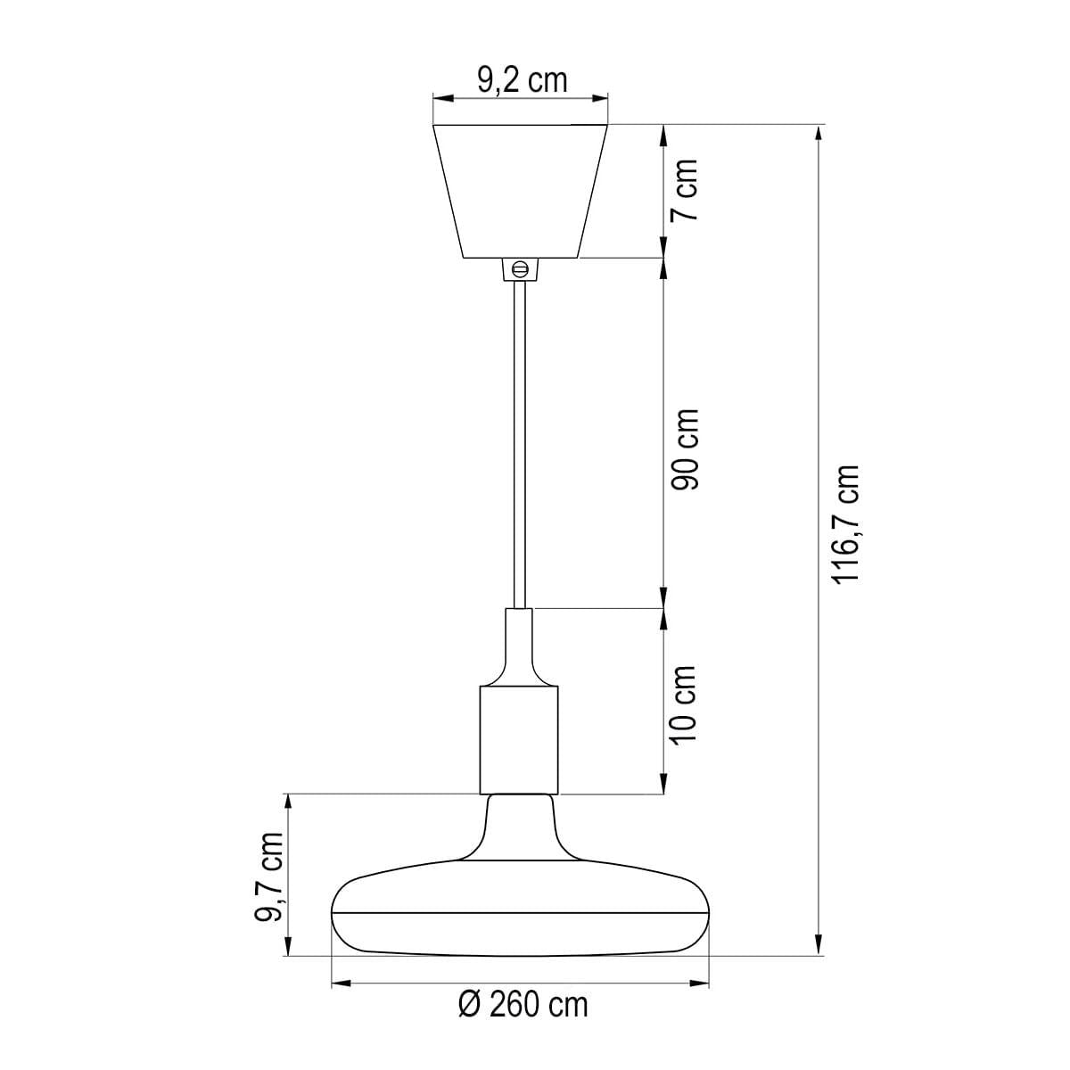 Luminária Pendente UFO 36 W 3000 K Tramontina Preta