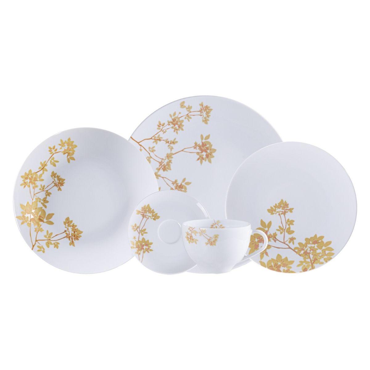 Aparelho de Jantar Tramontina Amarilis em Porcelana Decorada 30 Peças