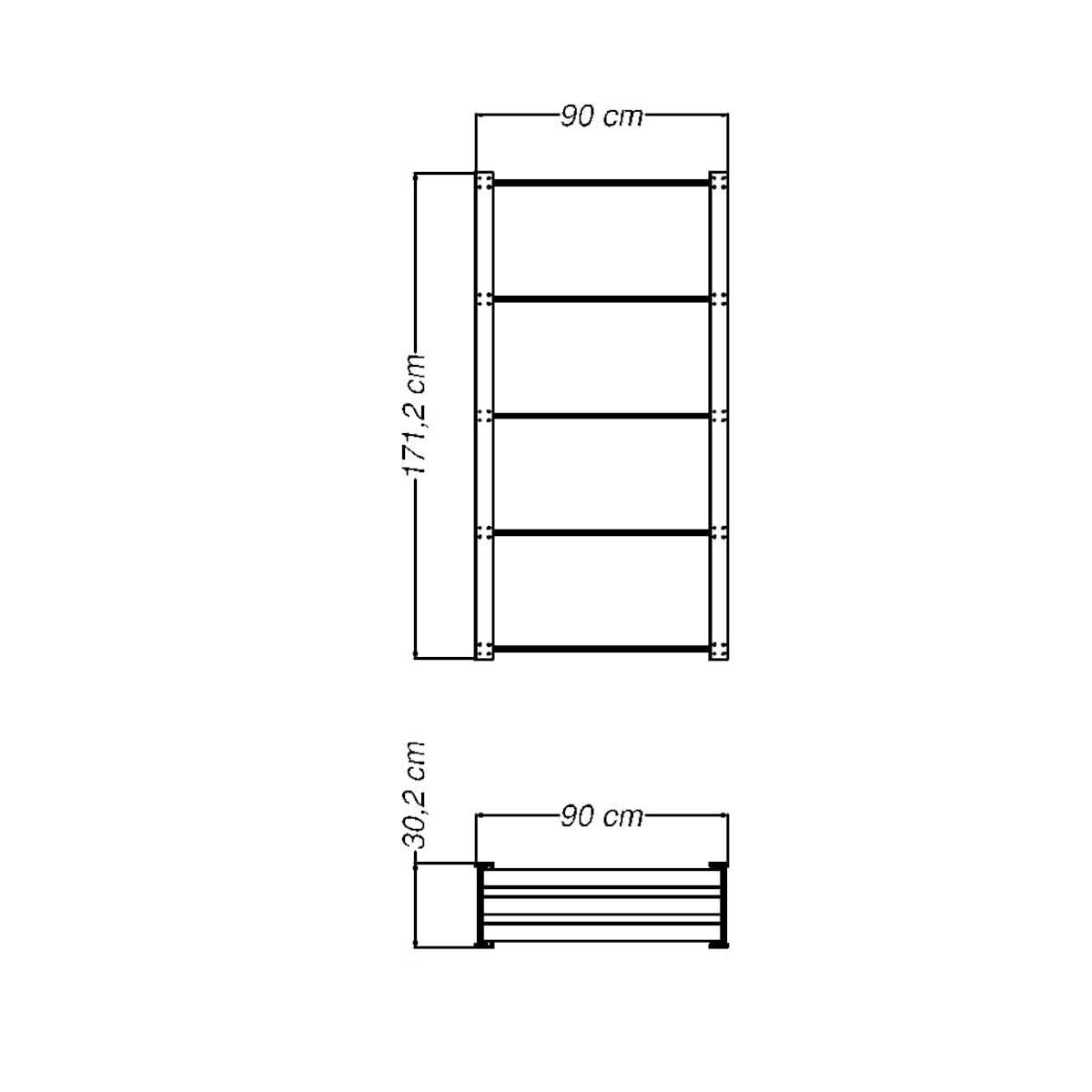Estante para Livros 90 x 171 cm com 6 Prateleiras Modulare Natural Tramontina