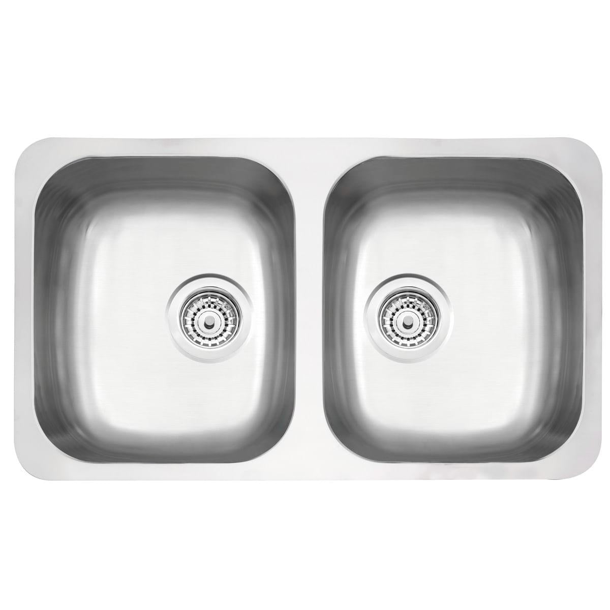 Cuba de embutir Tramontina Isis Plus 2C 34 BL em Aço Inox Acetinado 77,5x45 cm