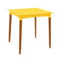 Mesa Tramontina Laura Rattan 70 cm Polipropileno Amarelo Pernas Madeira