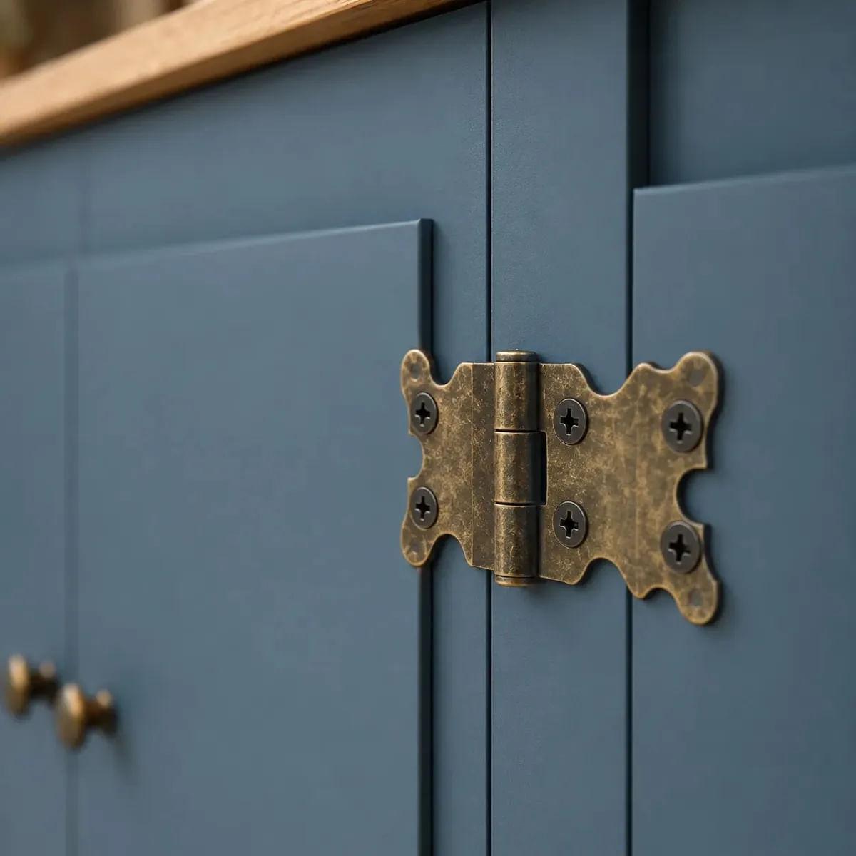 Aparador Colonial 149cm Azul Petróleo 4 Portas Movelbento