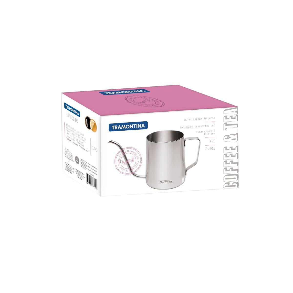 Bule Tramontina Pescoço de Ganso em Aço Inox 600 ml