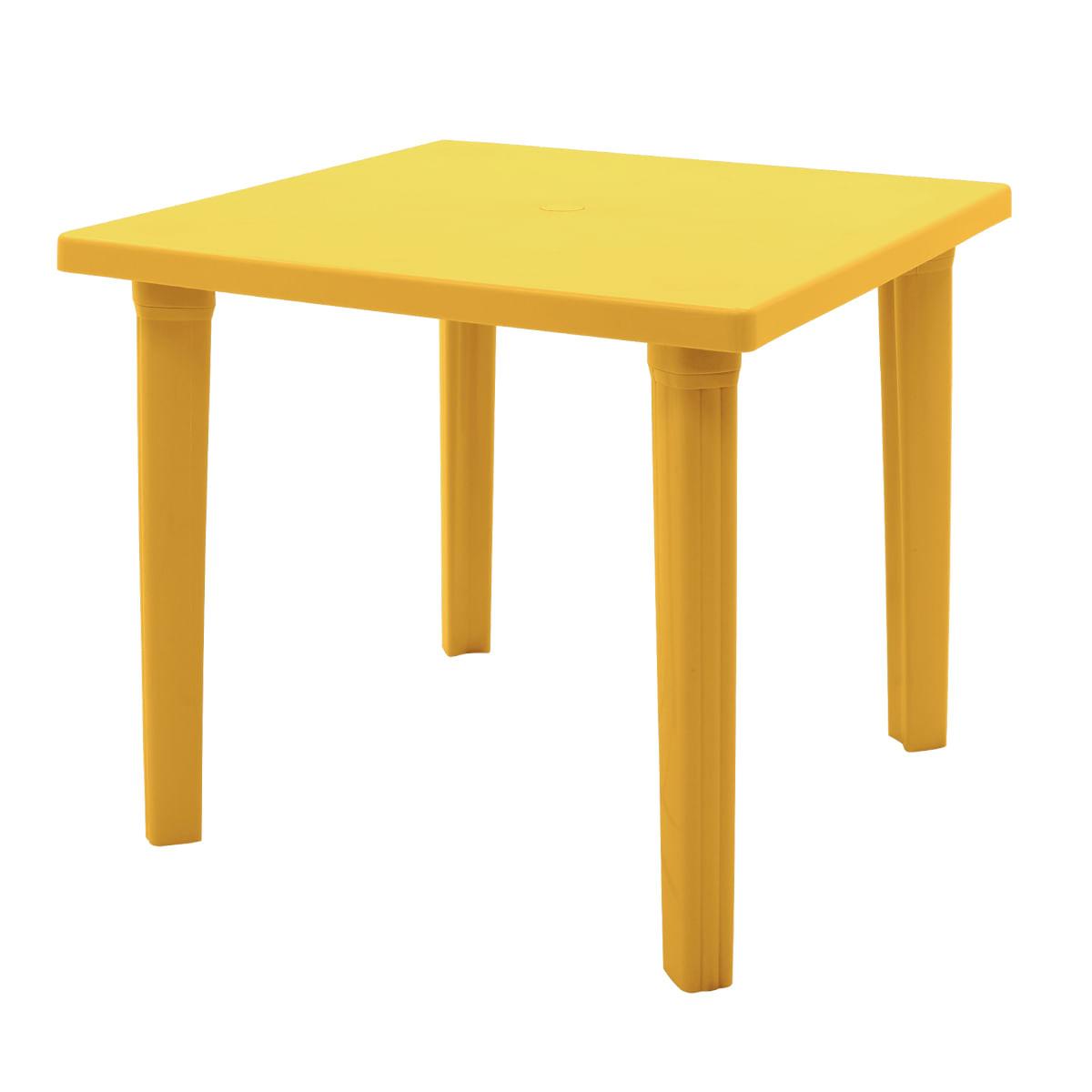 Mesa Tramontina Sancho 80 x 80 cm em Polipropileno Amarelo Summa