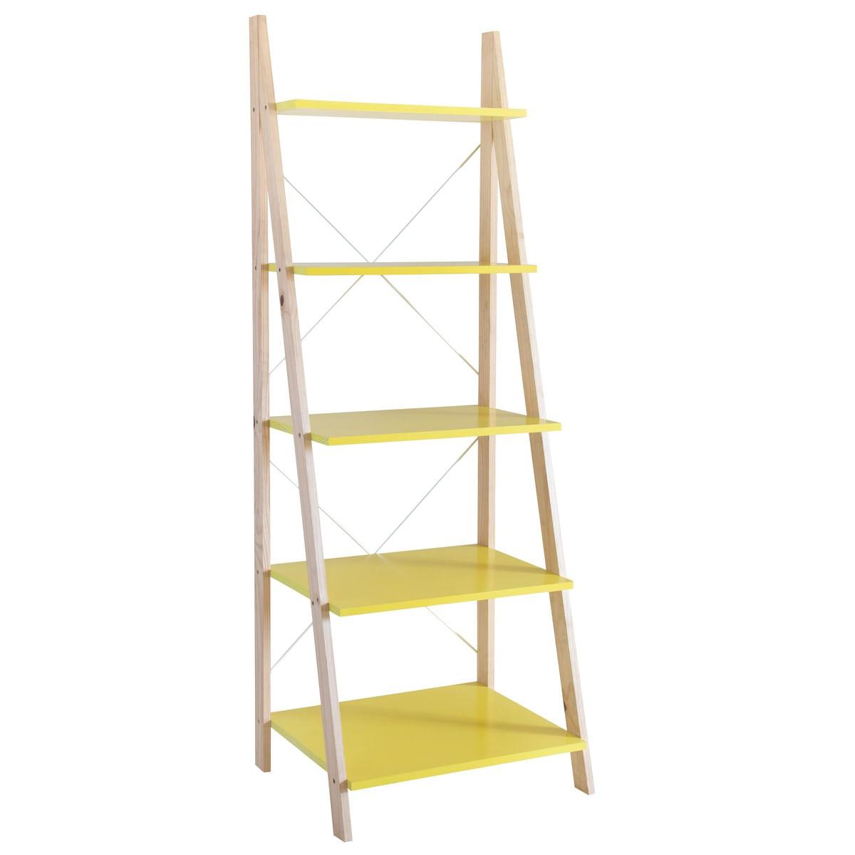 Estante Multiuso de Madeira Tramontina Summer Steps X Verniz/Amarelo 91647176