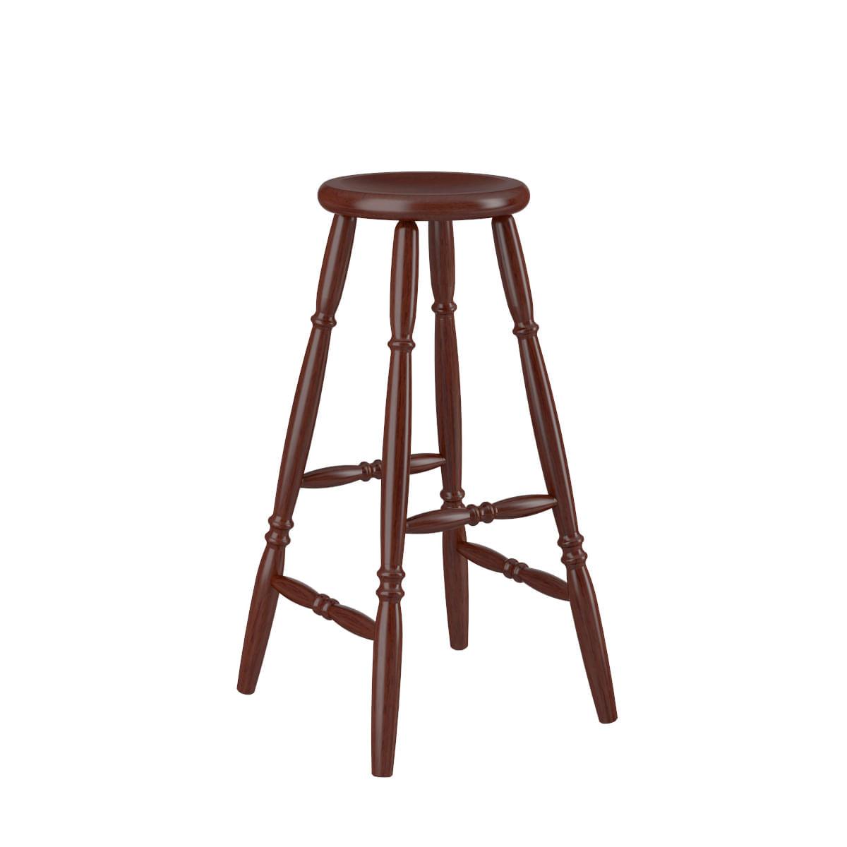 Banqueta Alta em Madeira 75cm Castanho Acetinado Marin Brasil