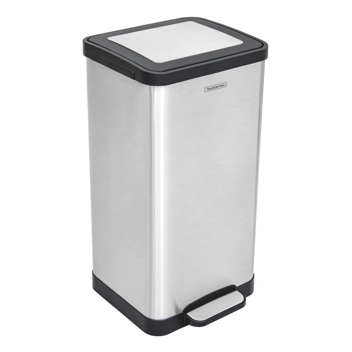 Lixeira Inox com Pedal Tramontina 15 Litros Quadratta Scotch Brite