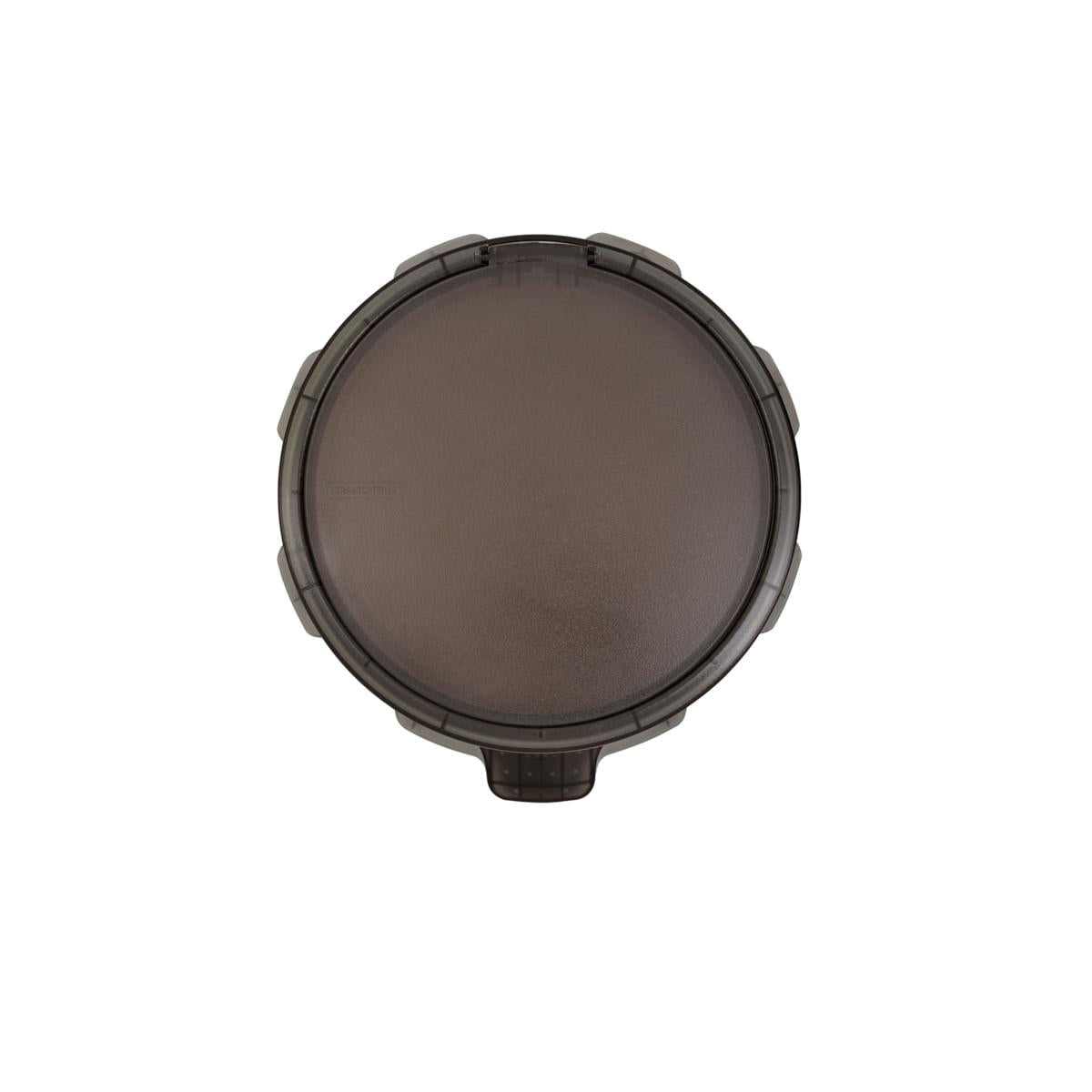 Lixeira Inox Tramontina Sofie Inox Scotch Brite e Detalhes em Plástico Translúcido Preto com Pedal 5 L
