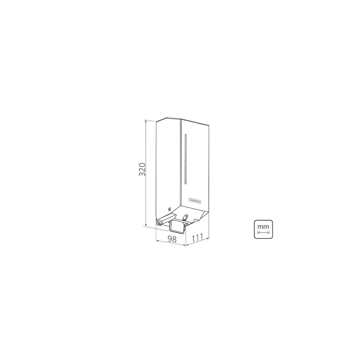 Dispenser para Sabão Líquido Tramontina em Aço Inox com Acabamento Scotch Brite e Recipiente em ABS