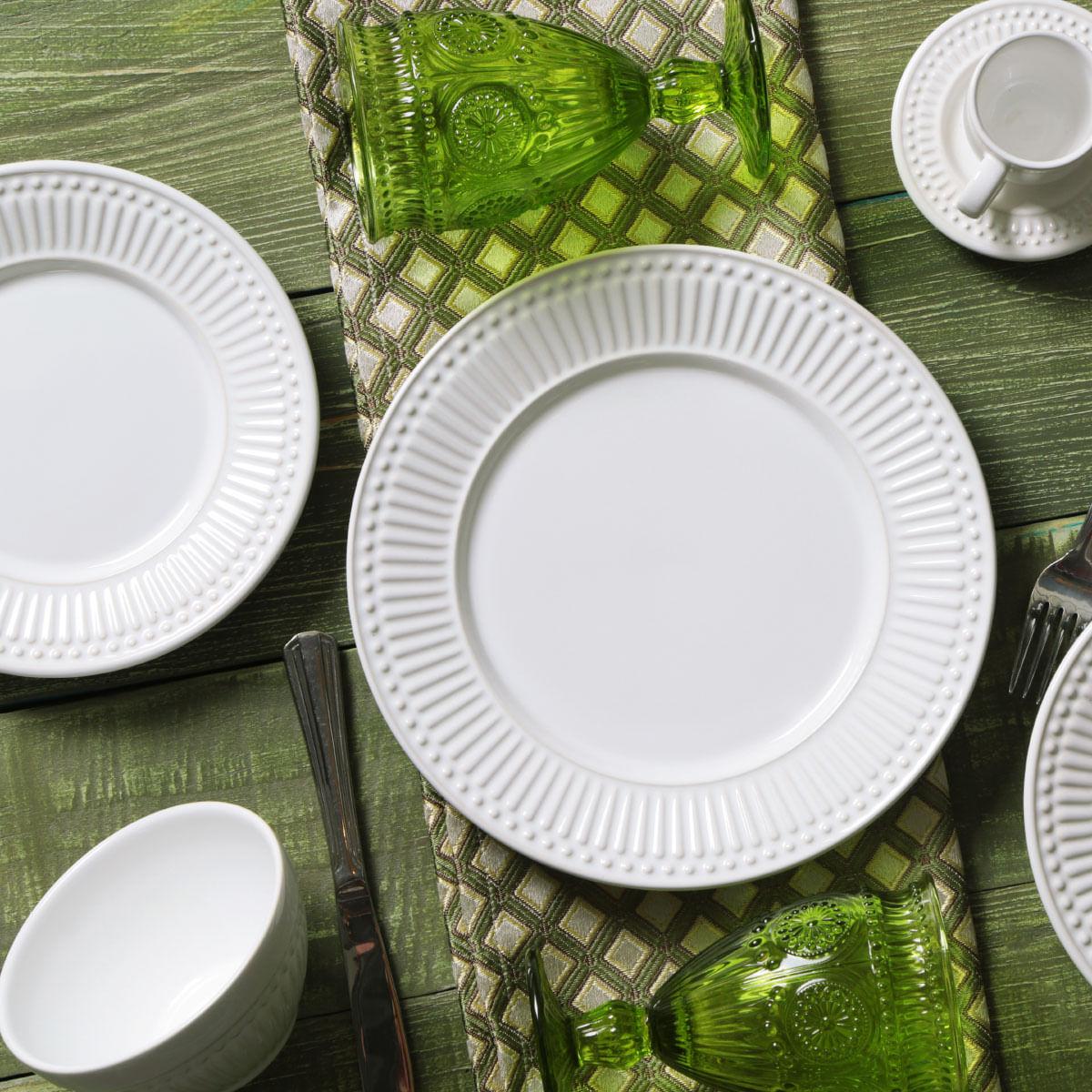Aparelho de Jantar 30 Peças Roma Branco Porto Brasil