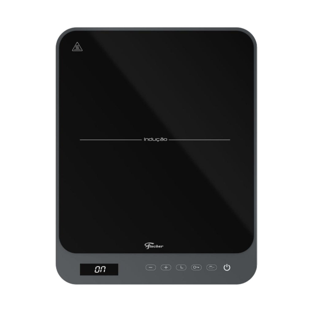 Cooktop de Indução Portátil Fischer 1 Boca Bivolt Touch Screen Cinza Eiger