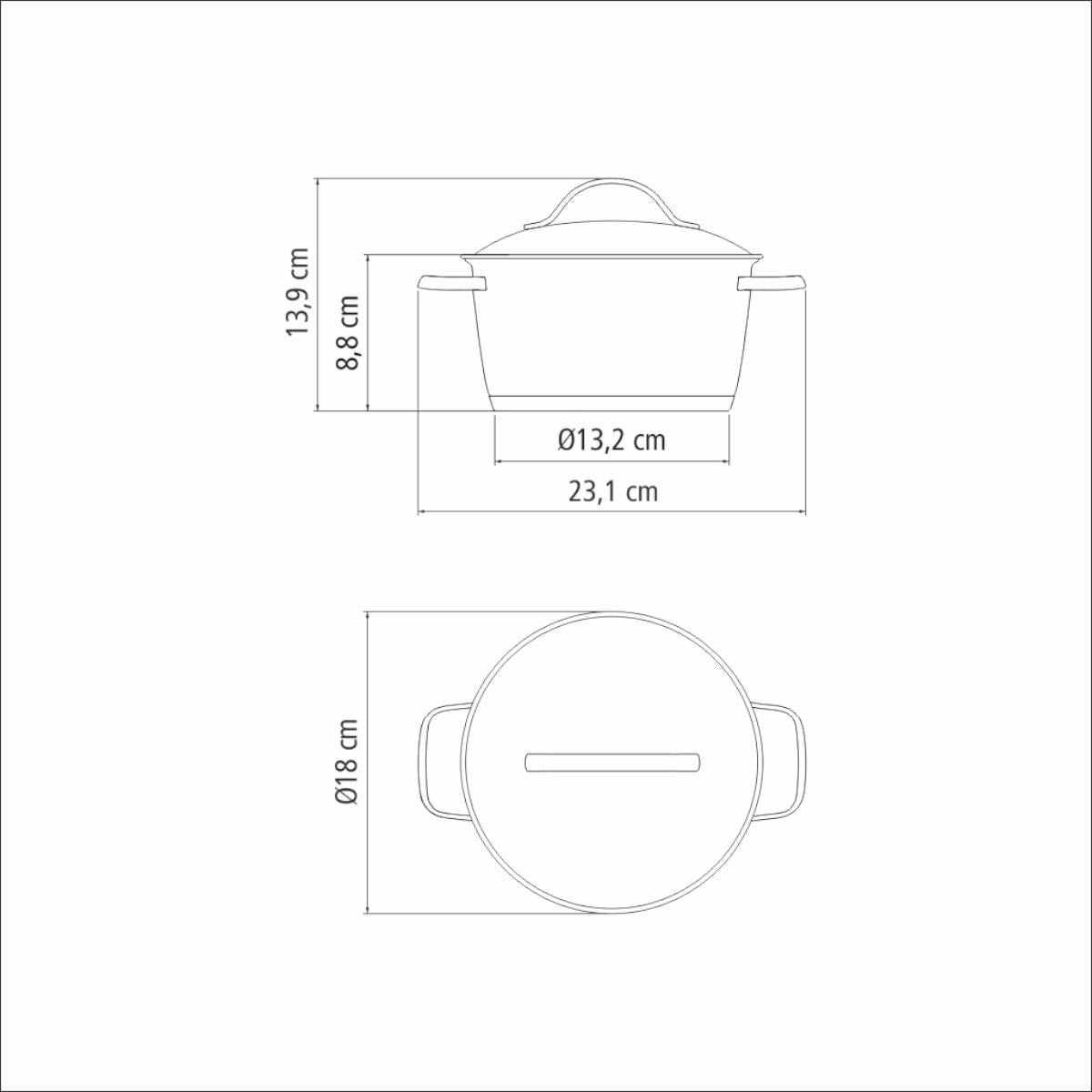 Caçarola Funda Tramontina Allegra Aço Inox Fundo Triplo 16 cm 1,5 L