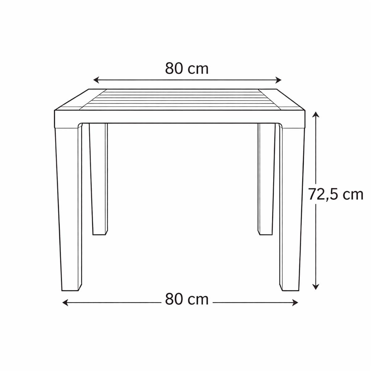Mesa Niala Quadrada Preta 80cm em Polipropileno Plaxmetal