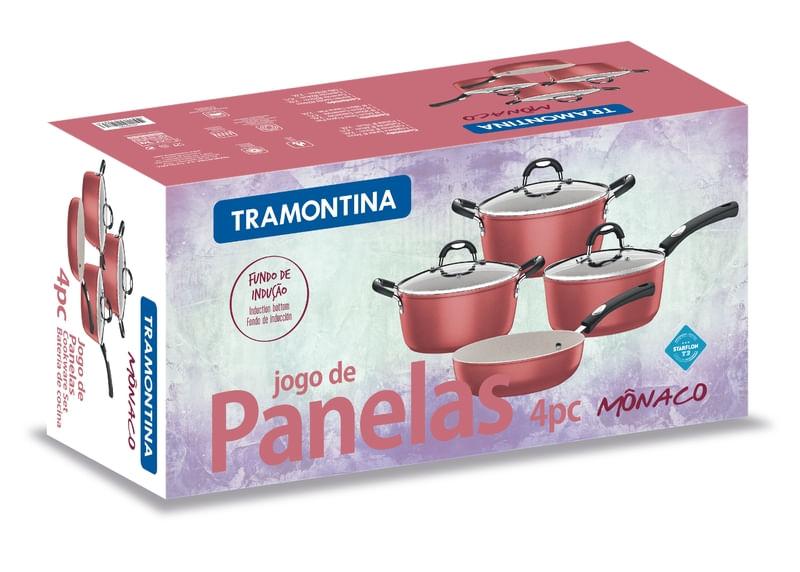 Jogo de Panelas Starflon 4 Peças Vermelho Mônaco Tramontina 20799780