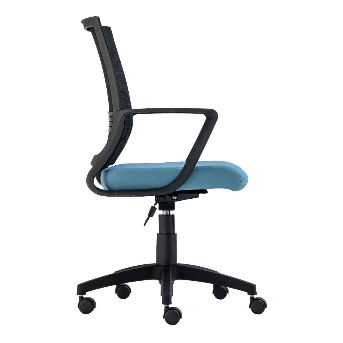 Cadeira de Escritório Giratória Stay Roal Preto/Azul Encosto em Tela Base em Nylon