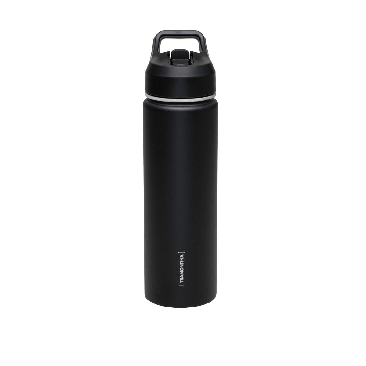 Garrafa Térmica Tramontina 650 ml Preta com Canudo
