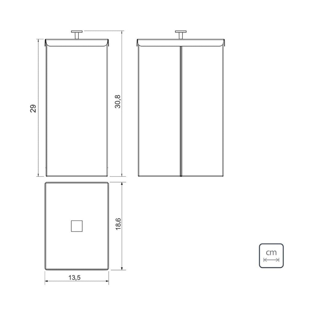 Lixeira Tramontina Luz Slim em Aço Inox com Revestimento Black Matte 5,5 Litros