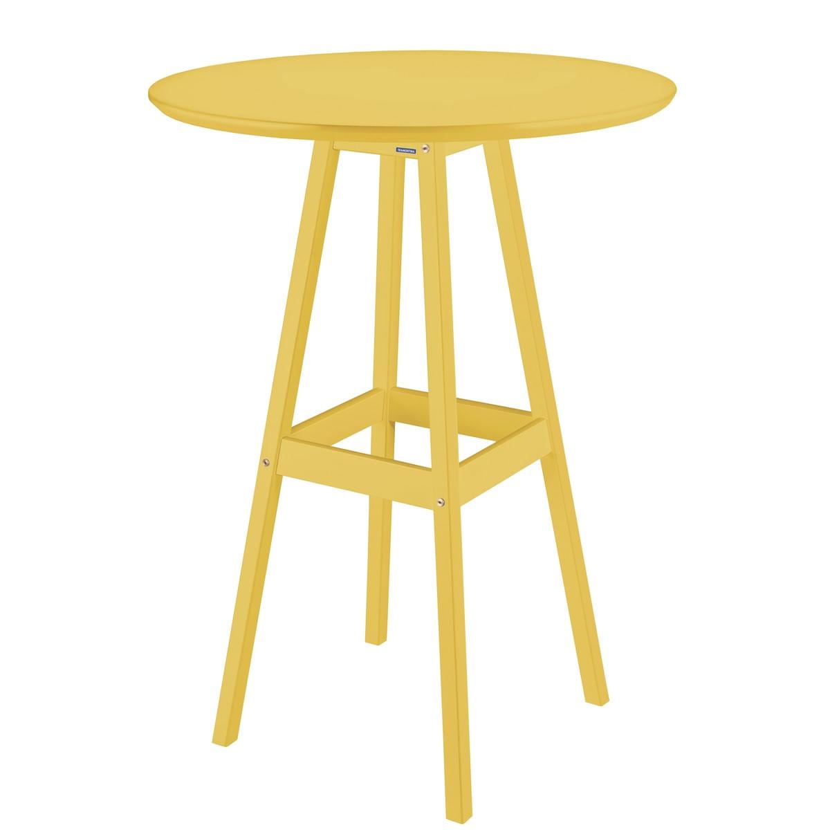 Mesa de Madeira Pub Alta Tramontina 65 x 107 cm Amarela 91451107
