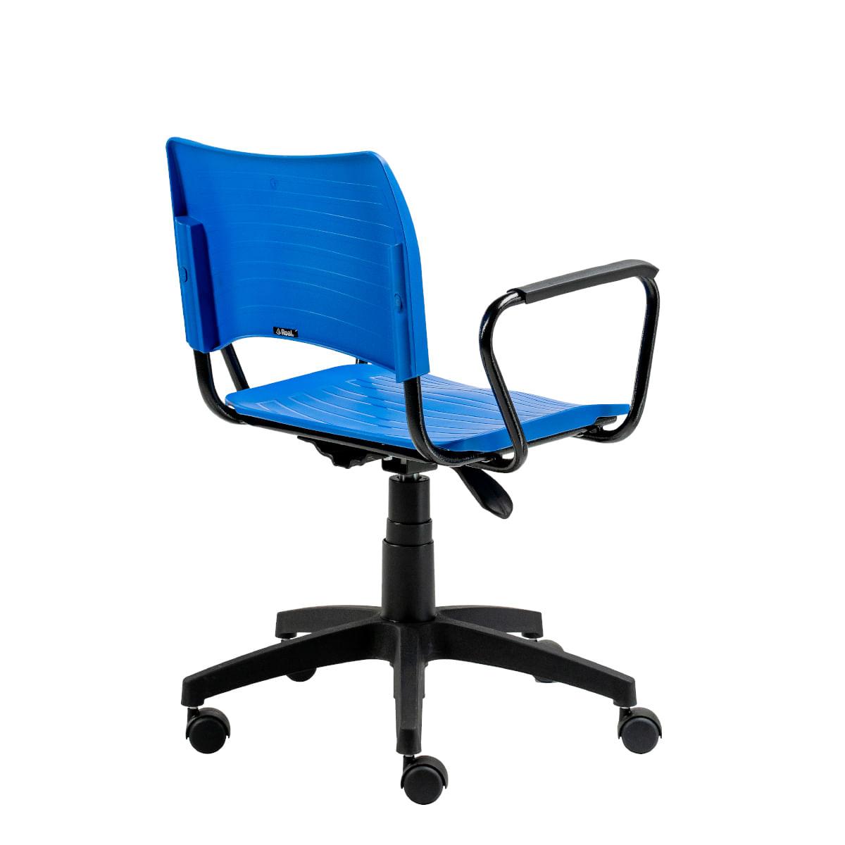 Cadeira de Escritório Giratória Fit em Polipropileno Azul Roal