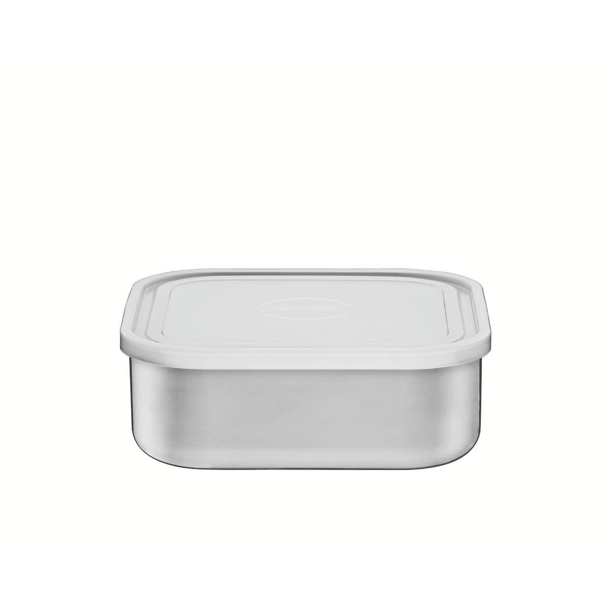 Pote Tramontina Freezinox em Aço Inox Quadrado com Tampa Plástica 16 cm 1,2 L