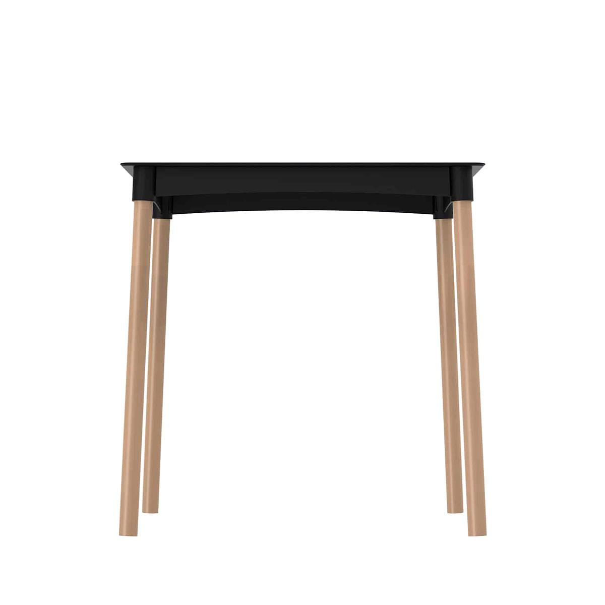 Mesa Atto 4 Lugares em Polipropileno Preto 74x74cm Pés em Madeira Im In