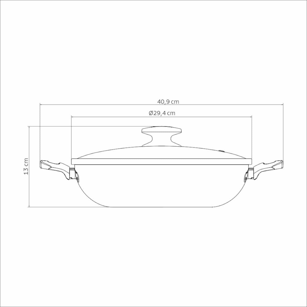 Wok Tramontina Loreto em Alumínio Antiaderente Starflon Max Preto 28 cm 3,3 L