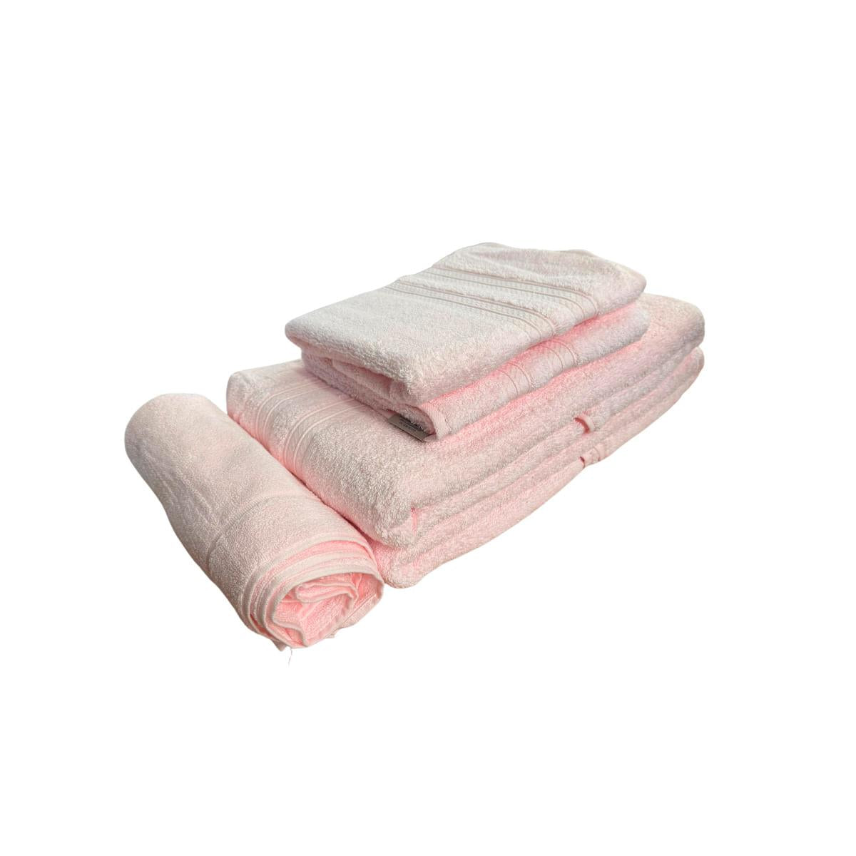 Jogo de Banho 5 Peças 100% Algodão Karsten 86x 150 cm Unika Rosa